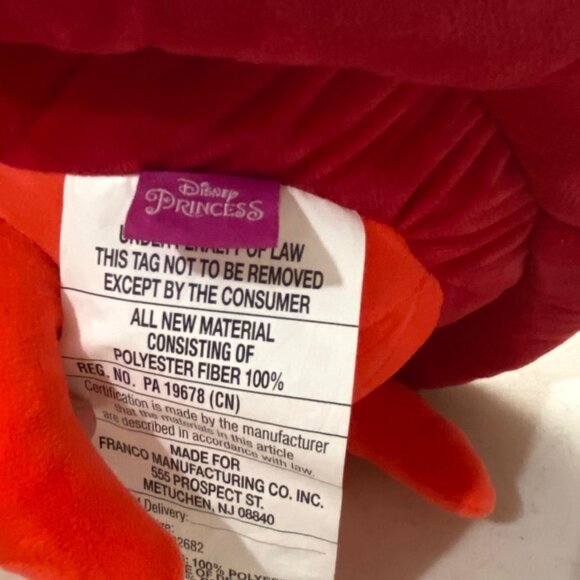 Disney Princess Sebastian Plush 15" Red Jamaican Hermit Crab The Little Mermaid - Picture 9 of 9